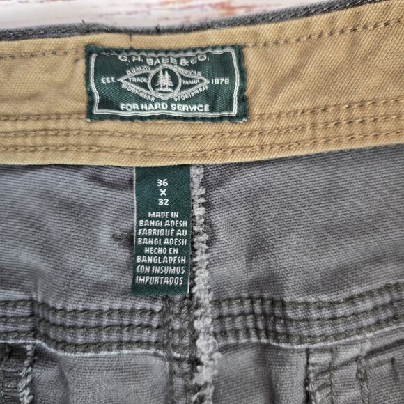 GH Bass & Co Pants Mens 36 Gray Casual Straight Fit Workwear Stretch Utility - Picture 4 of 9